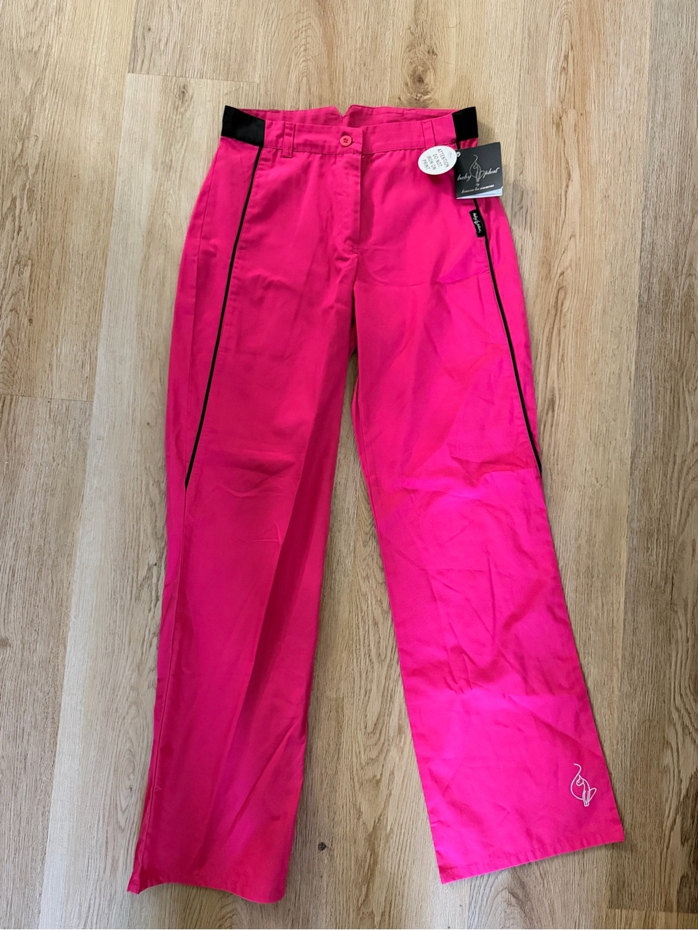 Baby phat Hot Pink Straight-Leg pants with Black Trim